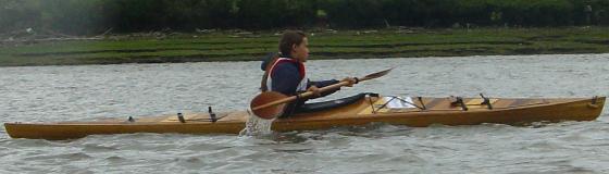 Heather Florence paddling Geyrfugl on the 2003 Conwy Ascent